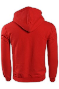 SKZ008 red 40C men's hooded sweater 88500 tailor-made DIY group sweater creative hooded sweater manufacturer sweater price back view